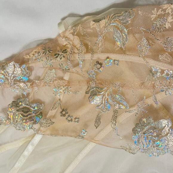 Honey Birdette Whitney Ivory Bodysuit Gold Hardware Mesh Lingerie XSmall - Picture 9 of 10